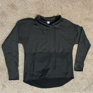 Champion C9 Heather Gray Full Off Center Zip Jacket Womens Large High Collar EUC